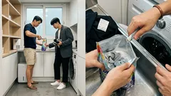 버리기 전 리필 세제 파우치, 대야 대신 담금세탁 통으로 쓰는 법